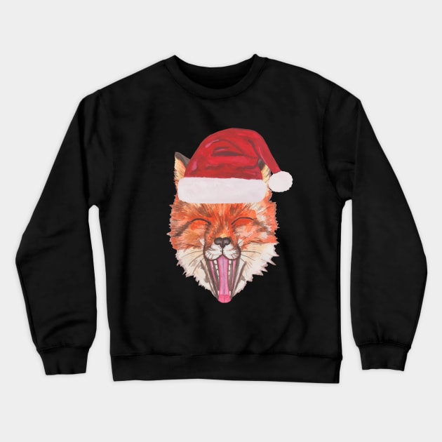 Christmas fox Crewneck Sweatshirt by deadblackpony